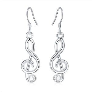 Sterling Silver Music Note Earrings